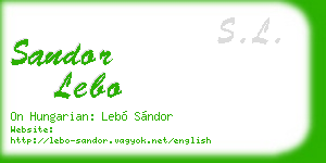 sandor lebo business card